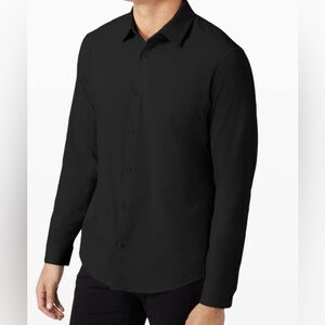Lululemon Airing Easy Long Sleeve Button Up Shirt *Ventlight Mesh Black Sz XS/S